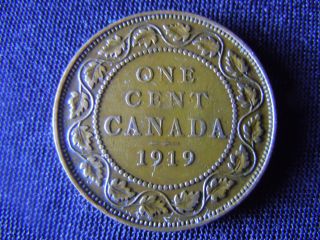 1919 - Canada - Large - One - Cent - Coin -  - Canadian - Penny - H11 photo