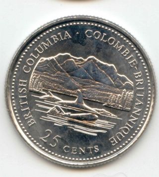Canada 1867 - 1992 British Columbia Quarter Canadian 25 Cent 25c Exact Coin Shown photo