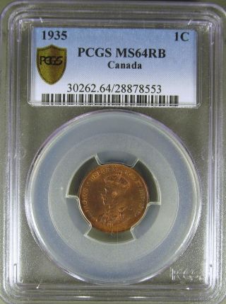 Canada: 1935 Small Cent Pcgs Ms64rb photo