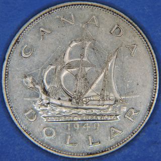 1949 Canada George Vi Silver Dollar $1 Uncirculated Coin photo