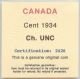 Canada - George V - Cent 1934 Ch.  Unc - Die Cracks Coins: Canada photo 1