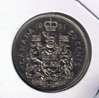 1981 Canadian Half Dollar.  50¢ Fifty Cent Piece Coin Canada photo