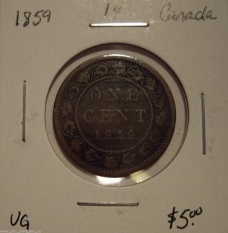 Canada Victoria 1859 Large Cent - Vg photo
