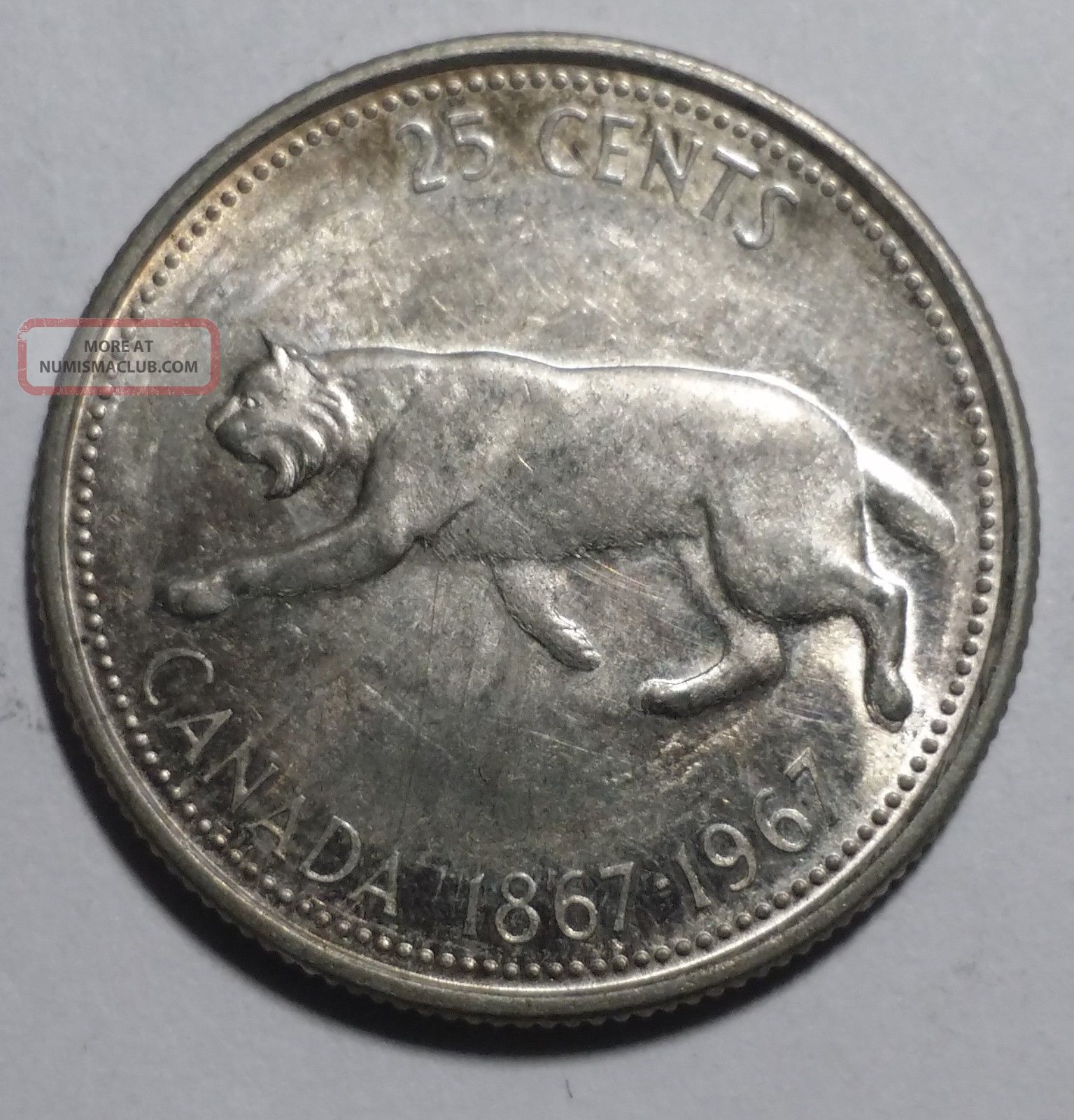 1867 1967 25 Cent Quarter Canada Coin 
