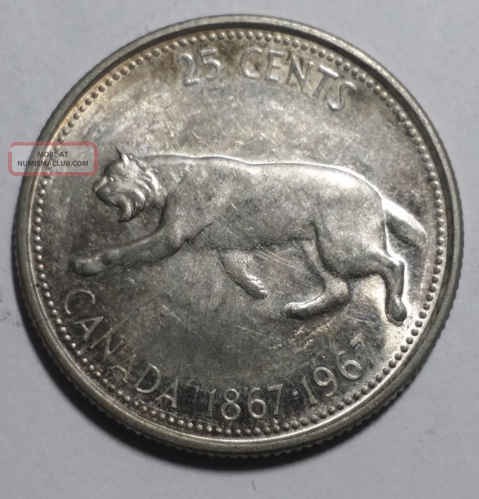 1867 1967 25 Cent Quarter Canada Coin