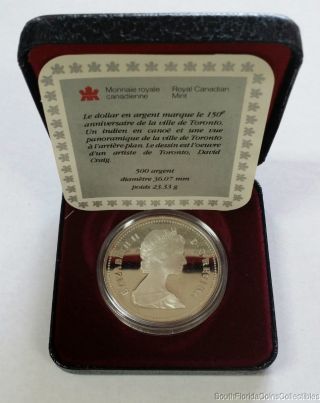 1984 Royal Canadian Silver Dollar Proof Coin And Papers photo