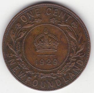 1929 Newfoundland 1 Cent Coin photo