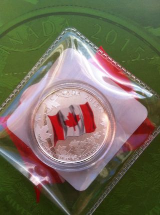 2015 Canada $25 For $25 Fine Silver - 50th Anniversary Of Canada Flag photo