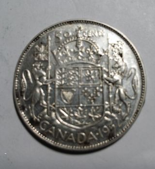 1952 50 Cent Silver Canada Coin photo