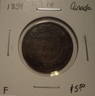 Canada Victoria 1859 Large Cent - F photo