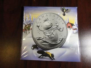 Xmas Gift,  2014 Canada Fine Silver Christmas Snowman Coin - $20 Face Value photo