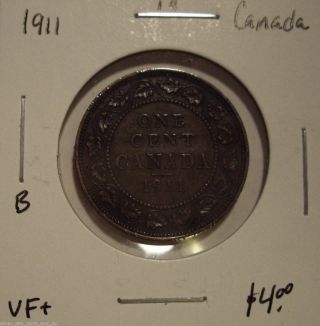 B Canada George V 1911 Large Cent - Vf, photo