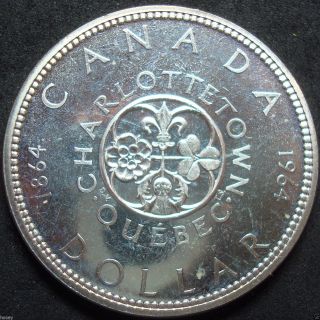 1964 Canada Proof Like Charlottetown - Quebec Silver Dollar Coin photo