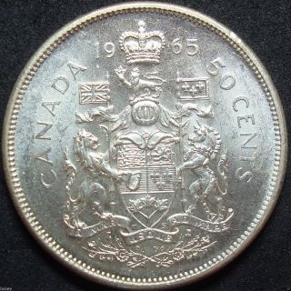 1965 Canada Silver Fifty Cent Coin photo