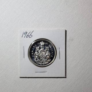 Canadian Silver Fifty Cent Coin Year 1966 photo