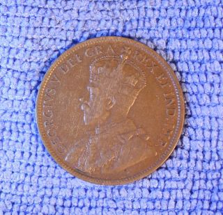 Canadian 1919 Large Penny (average Grade) photo