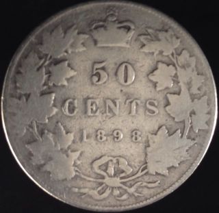 1898 Canada Fifty Cents Key Date photo