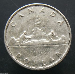 1954 Canada Silver Dollar Coin photo