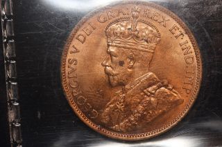 1913 Canada.  Large Cent.  Iccs Graded Ms - 63 Red (spot) (bm558) photo
