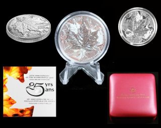 2013 Canada Silver 25th Anniversary Maple Leaf 1oz High Relief Piedfort Proof photo