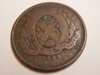 1844 Canada Token - Bank Of Montreal Half Penny photo