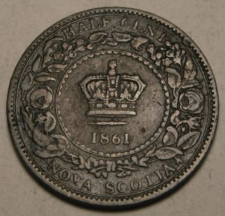 Canada - Nova Scotia 1/2 Cent 1861 - Bronze - Victoria 1505 photo