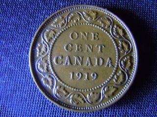 1919 - Canada - Large - One - Cent - Coin -  - Canadian - Penny - H29 photo
