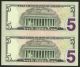 Us Currency 2009 Chicago Uncut Sheet 2x5$ Gem Uncirculated Legal Money Note Bill Small Size Notes photo 1