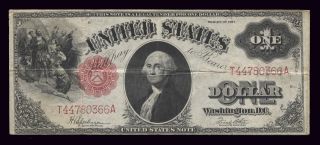 Fr.  39 $1 1917 Legal Tender,  Red Seal,  United States One Dollar Note Circulated photo