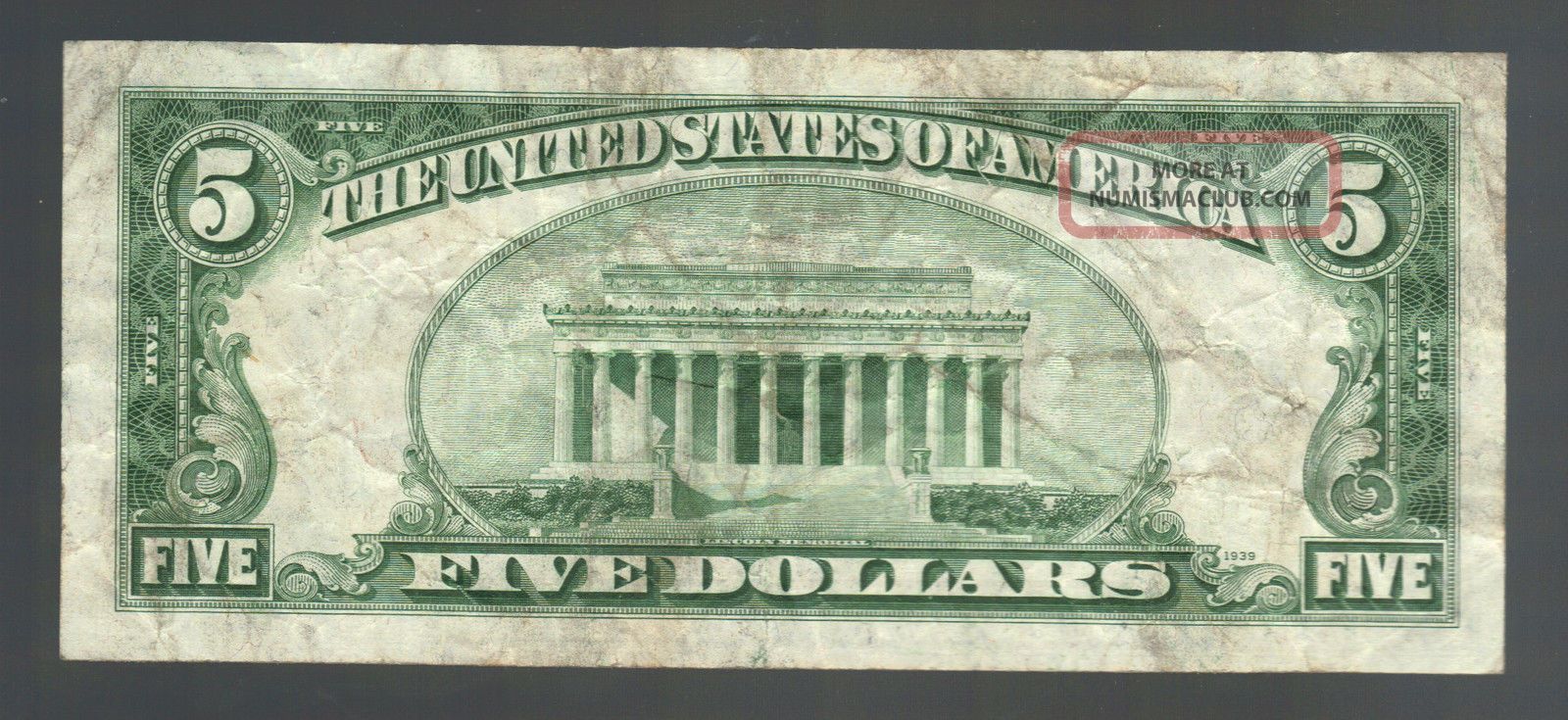 5 Dollar 1928f Red Seal Old United States Legal Tender Note Us Bill