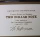 2003 $2.  00 Federal Reserve Note Crisp Uncirculated With Case & History Enc Small Size Notes photo 1