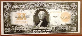 1922 $20 Twenty Dollar Gold Coin Certificate photo