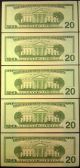 10 $20 Bills Consecutive Serial Numbers Twenty Dollar Bill 2013 Small Size Notes photo 3
