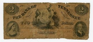 1861 $2 The Bank Of Tennessee Note - Civil War Era photo