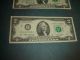 Get 3 $2 Two Dollar Jefferson Dollar Bill Green Seal Series Of 1976 Usa Fed Note Small Size Notes photo 2