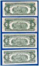 (4) 2 - 1953& 2 - 1963 Old Us Note Legal Tender Paper Money Currency Red Seal C - 57 Small Size Notes photo 1