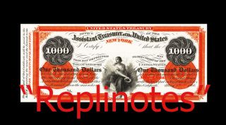 Temporary Loan Of 1862 $1000 Copy/replica/reproduction Note photo