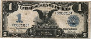 1899 $1 Silver Certificate - Black Eagle - Blue Seal - Fr 233 - Fine photo