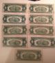 (9) Two Dollar Bills 1953 Small Size Notes photo 1