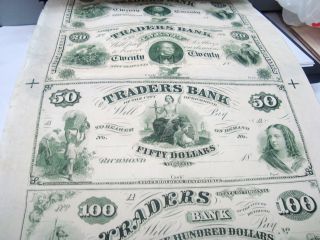 Richmond Virginia{traders Bank}$20,  $20,  $50.  And $100.  00 Dollars 