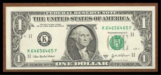 Big ' D ' Repeater Note Washington Dollar Bill 2003 A Crisp Unc photo