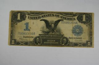 1899 $1 Black Eagle Silver Certificate Note/currency - Large Size - Blue Seal photo