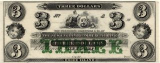 18 - - $3.  00 The England Commercial Bank,  Port,  Ri.  Unissued Note Unc D625 photo
