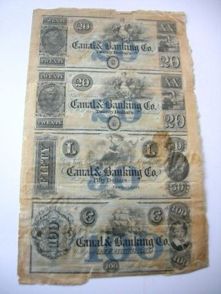 1800 ' S Orleans Canal & Banking Co Bank Obsolete Currency Remainder Sheet photo