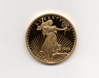 1933 $20 Gold Double Eagle Proof Replica Layered In 24k Gold photo