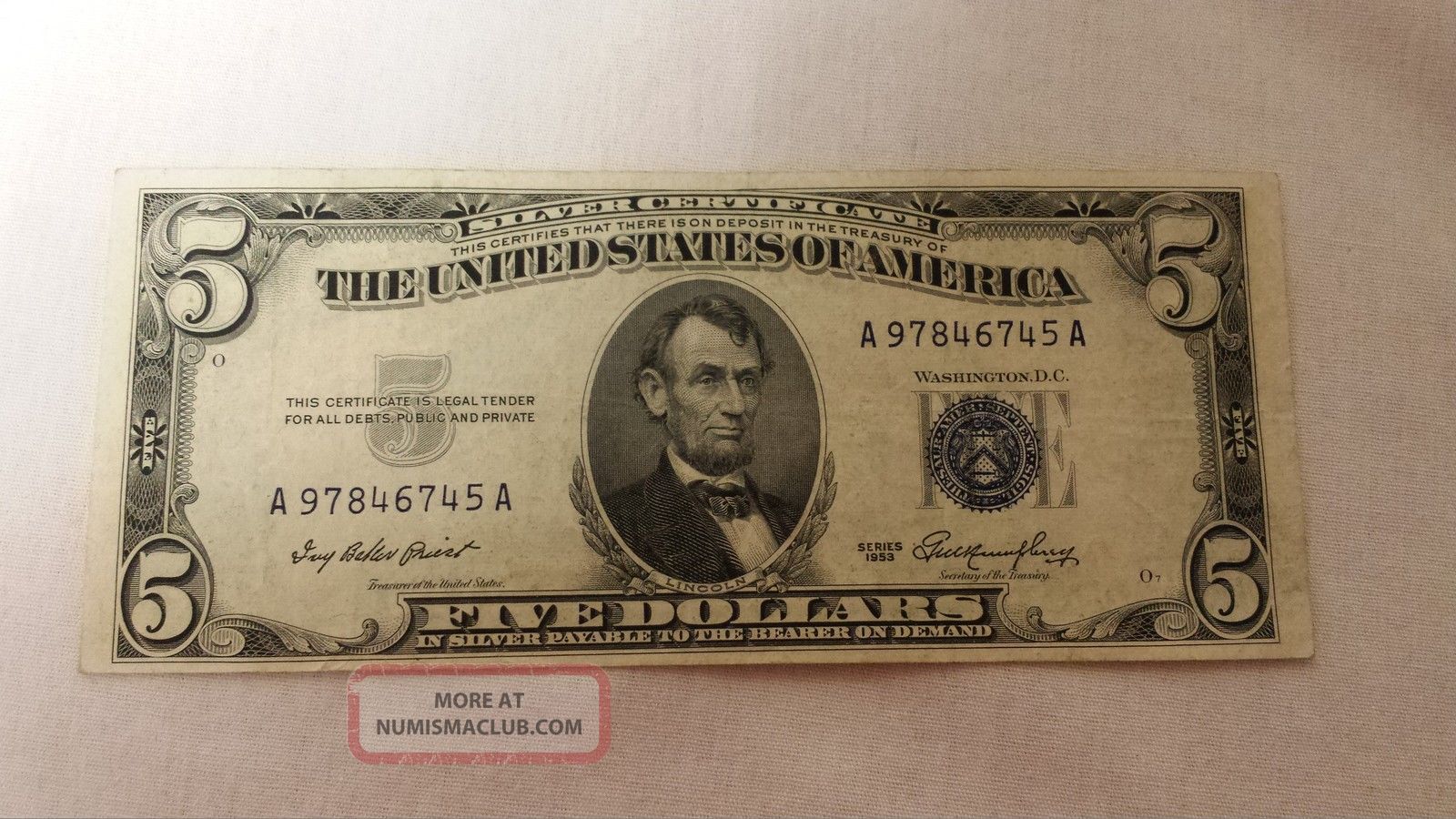 1953 $5 Silver Certificate - Extremely Crisp And