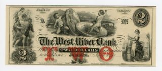 1800 ' S $2 The West River Bank - Jamaica,  Vermont Note Cu photo