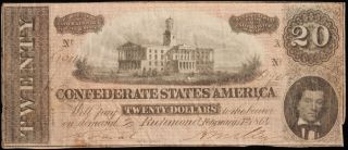$20 Confederate Note.  February 17th 1864.  61901. photo