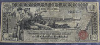 1896 Us $1 Silver Certificate Note One Dollar: Circulated Educational Note Fr244 photo