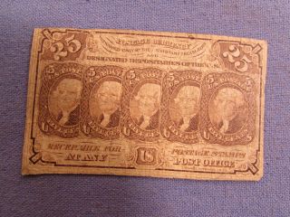 25 Cent Postal Currency Fractional Note Dated 1862 Us photo